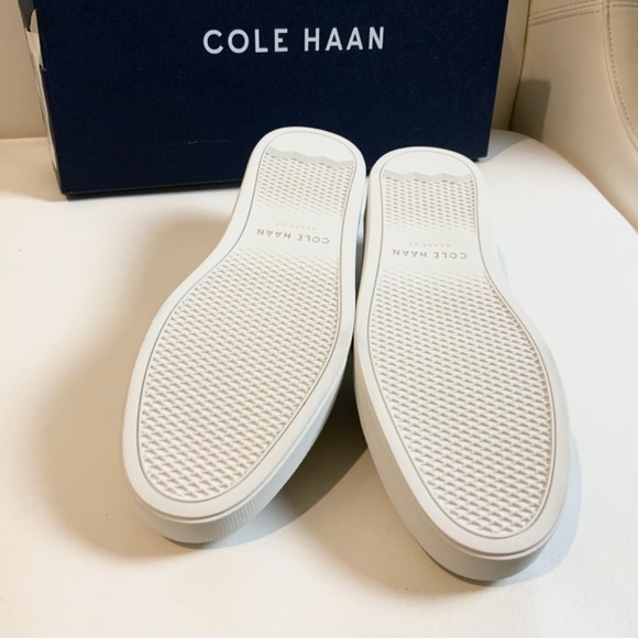 Cole Haan GrandPrø Spectator Laser White Leather Sneaker Low-Top Pull On Flats 9 - Picture 13 of 15